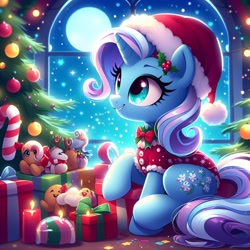 Size: 1024x1024 | Tagged: safe, artist:3d4d, imported from derpibooru, trixie, ai content, ai generated, christmas, holiday