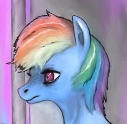Size: 4106x4002 | Tagged: safe, artist:pitchnick, imported from derpibooru, rainbow dash, pegasus, pony, bust, female, g4, mare, nose wrinkle, portrait, solo
