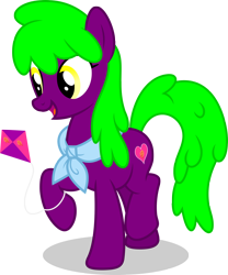 Size: 2000x2408 | Tagged: safe, artist:luckreza8, imported from derpibooru, oc, oc only, oc:rose love, earth pony, pony, derpibooru community collaboration, 2024 community collab, earth pony oc, female, happy, heart, inkscape, kite, simple background, solo, transparent background, vector