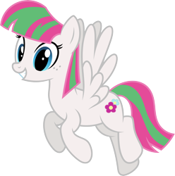 Size: 8212x8288 | Tagged: safe, artist:starryshineviolet, imported from derpibooru, blossomforth, pegasus, pony, female, flying, g4, looking at you, mare, simple background, smiling, smiling at you, solo, transparent background, vector