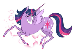 Size: 1920x1345 | Tagged: safe, artist:mrufka69, imported from derpibooru, twilight sparkle, alicorn, pony, colored hooves, eyes closed, female, g4, hooves, horn, long horn, mare, simple background, slender, solo, stars, thin, thin legs, transparent background, twilight sparkle (alicorn)