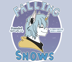 Size: 2153x1845 | Tagged: safe, artist:brainiac, imported from derpibooru, oc, oc:silver fuller, pony, unicorn, final fantasy, final fantasy xiv, haurchefant greystone, logo, male, ponified, solo, text