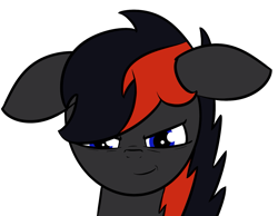 Size: 1421x1104 | Tagged: safe, artist:polynya, imported from twibooru, oc, oc only, oc:crafted sky, pony, bust, glare, image, looking at you, png, simple background, smiling, transparent background