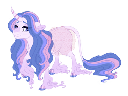 Size: 3600x2700 | Tagged: safe, artist:gigason, imported from derpibooru, oc, oc:mellow melody, pony, unicorn, blue eyes, closed mouth, cloven hooves, coat markings, curved horn, eye clipping through hair, facial markings, feminine stallion, gradient hooves, gradient legs, hoof fluff, hooves, horn, leonine tail, lidded eyes, long feather, long fetlocks, magical lesbian spawn, male, multicolored hooves, obtrusive watermark, offspring, parent:fluttershy, parent:twilight sparkle, parents:twishy, raised hoof, simple background, smiling, solo, stallion, standing, star (coat marking), striped horn, tail, transparent background, unicorn oc, unshorn fetlocks, watermark