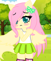 Size: 886x1076 | Tagged: safe, artist:80ssuperstar, imported from derpibooru, fluttershy, anthro, equestria girls, clothes, female, gacha club, pony ears, solo, wings