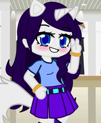 Size: 890x1080 | Tagged: safe, artist:80ssuperstar, imported from derpibooru, rarity, anthro, equestria girls, clothes, female, gacha club, horn, pony ears, solo, unicorn horn