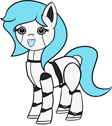 Size: 1289x1453 | Tagged: safe, artist:polynya, imported from twibooru, oc, oc only, unnamed oc, pony, robot, robot pony, female, image, mare, png, simple background, smiling, smiling at you, solo, transparent background