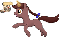 Size: 3016x1900 | Tagged: safe, artist:polynya, imported from twibooru, oc, oc only, oc:volare, pony, unicorn, blank flank, braid, female, glowing horn, happy, horn, image, magic, map, mare, png, profile, solo, telekinesis, unicorn oc