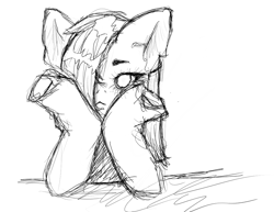 Size: 977x756 | Tagged: artist needed, safe, imported from derpibooru, marble pie, art, bored, cute, g4, newbie artist training grounds, sketch, sketch dump