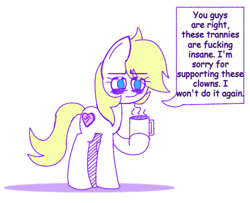 Size: 615x500 | Tagged: safe, artist:aryannerapesmewithherfutacockeverynight, oc, oc only, oc:aryanne, pony, aria property cinematic universe, bags under eyes, caption, coffee, coffee mug, depressed, english, holding, meme, mug, nazi, sad, sleep deprivation, swastika, text