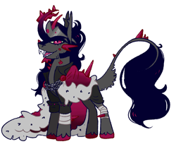 Size: 2048x1728 | Tagged: safe, artist:goatpaste, imported from derpibooru, king sombra, pony, unicorn, leonine tail, redesign, simple background, tail, white background