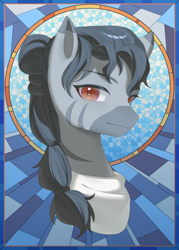 Size: 2000x2800 | Tagged: safe, artist:jijizi, imported from derpibooru, zebra, equestria at war mod, bust, portrait