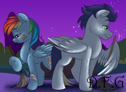 Size: 1152x842 | Tagged: safe, artist:dragonfoxgirl, imported from ponybooru, rainbow dash, soarin', pegasus, pony, newbie dash, female, male, mare, shipping, soarindash, stallion, straight