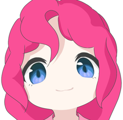 Size: 925x898 | Tagged: safe, artist:cz, imported from derpibooru, part of a set, pinkie pie, human, :3, anime style, bust, female, g4, humanized, looking at you, no nose, simple background, solo, white background