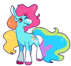 Size: 1876x1750 | Tagged: safe, artist:goatpaste, imported from derpibooru, rainbow dash (g3), earth pony, pony, coat markings, g3, simple background, socks (coat markings), solo, white background