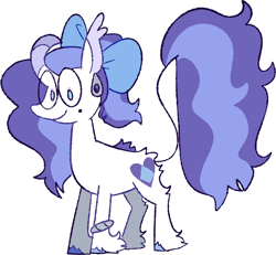 Size: 1590x1471 | Tagged: safe, artist:goatpaste, imported from derpibooru, oc, oc only, oc:majesty, pony, unicorn, curved horn, horn, leonine tail, parent:rarity, simple background, solo, tail, unicorn oc, unshorn fetlocks, white background