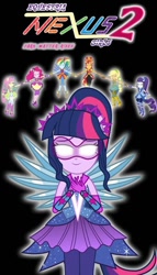 Size: 344x600 | Tagged: safe, imported from derpibooru, applejack, fluttershy, pinkie pie, rainbow dash, rarity, sci-twi, sunset shimmer, twilight sparkle, human, equestria girls, black background, boots, clothes, cowboy boots, crystal guardian, eyes closed, glowing, glowing eyes, high heel boots, humane five, humane seven, humane six, ponied up, shoes, simple background