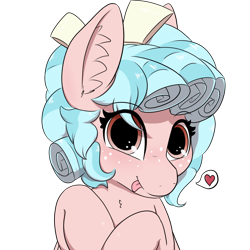Size: 1340x1340 | Tagged: safe, artist:marshmallowfluff, imported from derpibooru, cozy glow, pegasus, pony, female, filly, foal, freckles, heart, looking at you, simple background, solo, tongue out, transparent background