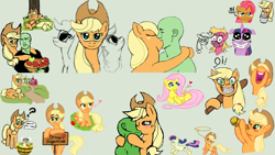 Size: 1920x1080 | Tagged: safe, artist:appulman, applejack, babs seed, bon bon, fluttershy, lily, lily valley, sweetie drops, twilight sparkle, oc, oc:anon, earth pony, human, pony, female, human and pony, male, mare