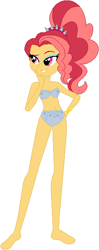 Size: 255x642 | Tagged: safe, artist:sturk-fontaine, imported from derpibooru, oc, oc only, oc:scarlet dawn, equestria girls, base used, bikini, clothes, interspecies offspring, magical lesbian spawn, offspring, parent:adagio dazzle, parent:sunset shimmer, parents:sunsagio, simple background, solo, swimsuit, watch, white background