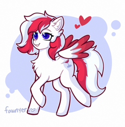 Size: 1419x1439 | Tagged: safe, artist:fawnyers, imported from derpibooru, oc, oc only, oc:red wine, pegasus, pony, chest fluff, colored wings, pegasus oc, simple background, solo, two toned mane, two toned wings, white background, wings