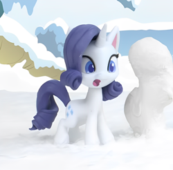 Size: 1278x1256 | Tagged: safe, edit, edited screencap, imported from derpibooru, screencap, rarity, pony, my little pony: pony life, my little pony: stop motion short, snow pony contest (short), cropped, cute, open mouth, shocked