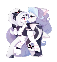 Size: 6000x6480 | Tagged: safe, artist:xsatanielx, imported from derpibooru, oc, oc only, oc:nightlight snow, bat pony, pony, derpibooru community collaboration, 2024 community collab, bat pony oc, bat wings, father and child, father and daughter, female, male, mare, simple background, transparent background, wings