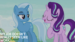 Size: 2000x1123 | Tagged: safe, edit, edited screencap, editor:quoterific, imported from derpibooru, screencap, starlight glimmer, trixie, student counsel