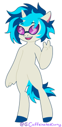 Size: 833x1700 | Tagged: safe, artist:caffeinatedcarny, imported from derpibooru, dj pon-3, vinyl scratch, anthro, unguligrade anthro, unicorn, g4, glasses, horn, simple background, solo, stylized, transparent background