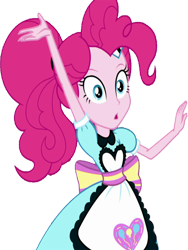 Size: 1899x2520 | Tagged: safe, edit, edited screencap, editor:homersimpson1983, imported from derpibooru, screencap, pinkie pie, human, equestria girls, apron, clothes, g4, not a vector, simple background, solo, transparent background, waitress