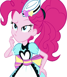 Size: 2182x2520 | Tagged: safe, edit, edited screencap, editor:homersimpson1983, imported from derpibooru, screencap, pinkie pie, human, equestria girls, apron, background removed, clothes, female, g4, not a vector, simple background, solo, transparent background, waitress