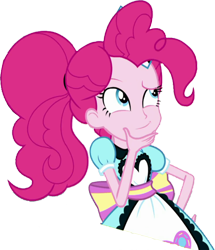 Size: 2166x2520 | Tagged: safe, edit, edited screencap, editor:homersimpson1983, imported from derpibooru, screencap, pinkie pie, human, equestria girls, apron, background removed, clothes, female, g4, not a vector, simple background, solo, transparent background, waitress