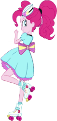 Size: 1191x2520 | Tagged: safe, edit, edited screencap, editor:homersimpson1983, imported from derpibooru, screencap, pinkie pie, human, equestria girls, apron, background removed, clothes, g4, not a vector, roller skates, simple background, skates, solo, transparent background, waitress