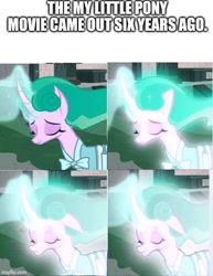 Size: 500x646 | Tagged: safe, edit, edited screencap, editor:professorventurer, imported from derpibooru, screencap, mistmane, pony, unicorn, campfire tales, aging, feel old yet?, meme, solo