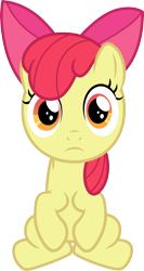 Size: 3000x5644 | Tagged: safe, artist:cloudy glow, imported from derpibooru, apple bloom, earth pony, pony, .ai available, female, filly, foal, looking at you, simple background, sitting, solo, transparent background, vector