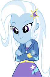 Size: 1656x2520 | Tagged: safe, edit, edited screencap, editor:homersimpson1983, imported from derpibooru, screencap, trixie, human, equestria girls, background removed, crossed arms, female, g4, not a vector, smiling, solo