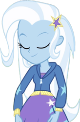 Size: 1658x2520 | Tagged: safe, editor:homersimpson1983, imported from derpibooru, trixie, human, equestria girls, background removed, eyes closed, female, g4, smiling, solo