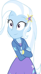 Size: 1406x2520 | Tagged: safe, edit, edited screencap, editor:homersimpson1983, imported from derpibooru, screencap, trixie, human, equestria girls, background removed, crossed arms, female, g4, not a vector, smiling, solo