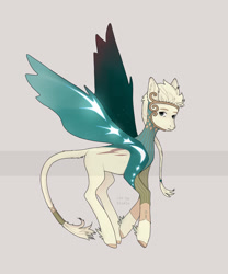 Size: 2500x3000 | Tagged: safe, artist:sivelu, imported from derpibooru, oc, oc only, pegasus, pony, adoptable, braid, leonine tail, male, solo, stallion, tail, winged hooves