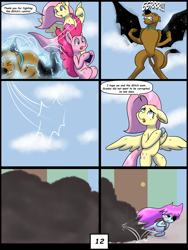 Size: 6000x8000 | Tagged: safe, artist:chedx, imported from derpibooru, fluttershy, pinkie pie, earth pony, pegasus, comic:learning with pibby glitch battles, comic, commission, community related, corrupted, crossover, error, glitch, multiverse, pibby, scooby doo, scooby doo (character)