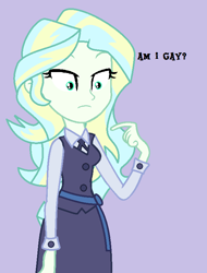 Size: 608x799 | Tagged: safe, artist:robertsonskywa1, imported from derpibooru, equestria girls, asking, clothes, diana cavendish, equestria girls-ified, female, gray background, lesbian, little witch academia, photo, question, school uniform, simple background, solo, text