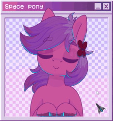 Size: 792x850 | Tagged: safe, artist:wavecipher, imported from derpibooru, oc, oc only, oc:superluminal, pegasus, pony, ><, accessory swap, adorable distress, animated, bedroom eyes, blushing, boop, colored wings, covering face, cute, cutie mark, download at source, eyes closed, eyeshadow, femboy, floppy ears, flower, flower in hair, gif, gradient wings, looking at you, makeup, male, mouse cursor, pipe, rule 63, scrunchy face, sleeping, smiling, smiling at you, solo, spread wings, stallion, trap, unshorn fetlocks, wings
