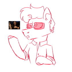 Size: 900x900 | Tagged: safe, artist:fuckomcfuck, imported from derpibooru, oc, oc only, oc:all star, earth pony, pony, clothes, johnny cage, mortal kombat, mortal kombat 1, shirt, simple background, solo, sunglasses, white background