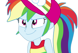 Size: 8680x5890 | Tagged: safe, artist:jadeharmony, imported from derpibooru, rainbow dash, human, equestria girls, equestria girls series, spring breakdown, spoiler:eqg series (season 2), absurd resolution, arms, bare shoulders, clothes, female, shirt, simple background, sleeveless, sleeveless shirt, smiling, smirk, solo, transparent background