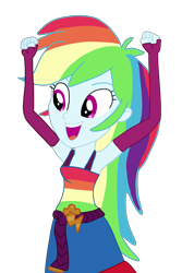 Size: 4000x6000 | Tagged: safe, artist:jadeharmony, imported from derpibooru, rainbow dash, human, equestria girls, armpits, arms in the air, bare shoulders, clothes, dress, fall formal outfits, hands in the air, simple background, sleeveless, sleeveless dress, solo, transparent background, vector