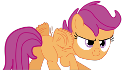 Size: 4000x2275 | Tagged: safe, artist:jadeharmony, imported from derpibooru, scootaloo, pegasus, pony, sleepless in ponyville, butt, buzzing wings, plot, scootabutt, simple background, solo, transparent background, wings