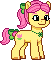 Size: 51x60 | Tagged: safe, artist:malarkey, imported from derpibooru, earth pony, pony, animated, bow, female, g5, mare, pixel art, posey bloom, simple background, solo, sprite, tail, tail bow, transparent background