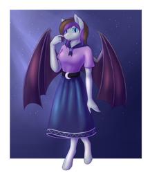 Size: 3900x4500 | Tagged: safe, artist:daf, imported from derpibooru, oc, oc only, anthro, bat pony, unguligrade anthro, bat pony oc, breasts, female, solo