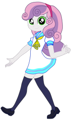 Size: 1900x3204 | Tagged: safe, artist:gmaplay, imported from derpibooru, sweetie belle, human, equestria girls, clothes, pretty sailor crew, school uniform, simple background, socks, solo, thigh highs, transparent background