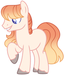 Size: 1280x1511 | Tagged: safe, artist:andromedaheartacheyt, imported from derpibooru, oc, oc only, oc:honey crisp, earth pony, pony, base used, earth pony oc, male, offspring, parent:big macintosh, parent:rarity, parents:rarimac, simple background, smiling, solo, stallion, transparent background, unshorn fetlocks